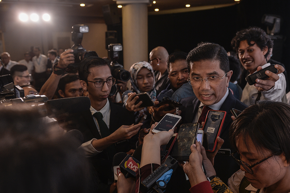 Economic Affairs Minister Datuk Seri Azmin Ali speaks to reporters during the launch of Project Idaman 2019 at SUK Shah Alam June 18, 2019. u00e2u20acu201d Picture by Miera Zulyana