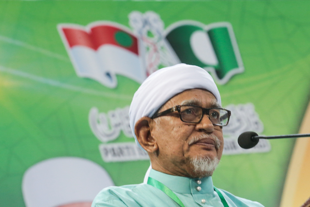 PAS President Datuk Seri Abdul Hadi Awang delivers his opening remarks during the 65th PAS Muktamar in Kuantan June 21, 2019. u00e2u20acu201d Picture by Ahmad Zamzahuri