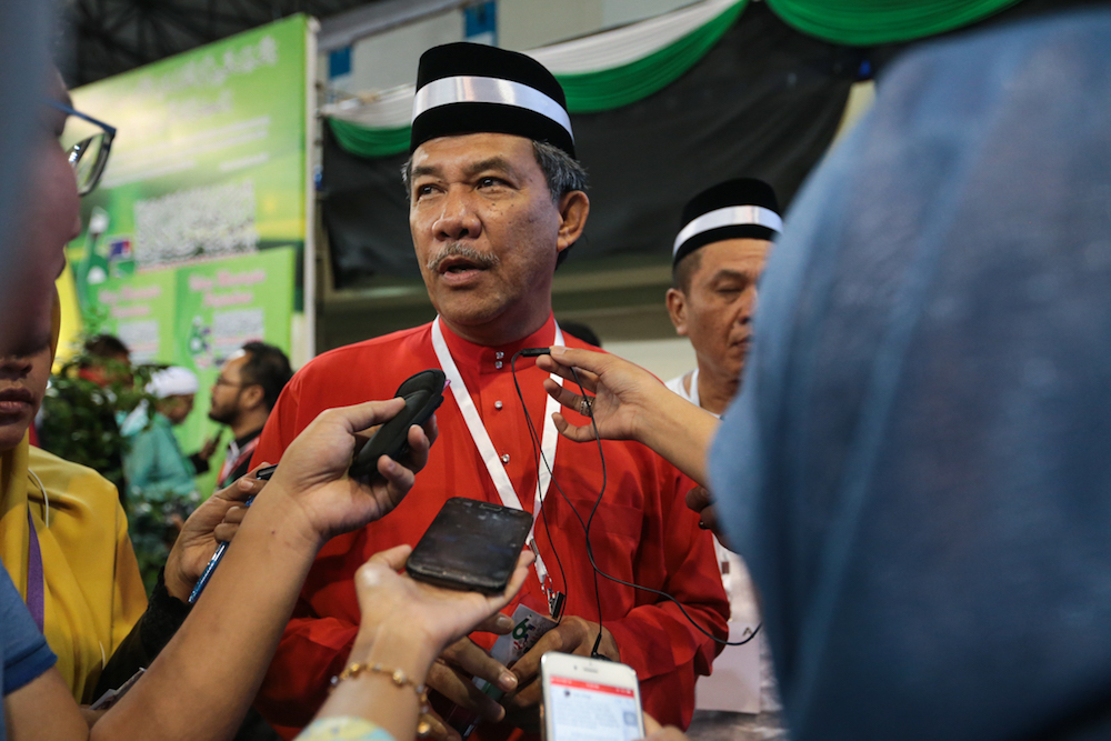 Datuk Seri Mohamad Hasan speaks to reporters during the 65th PAS Muktamar in Kuantan June 21, 2019. u00e2u20acu201d Picture by Ahmad Zamzahuri