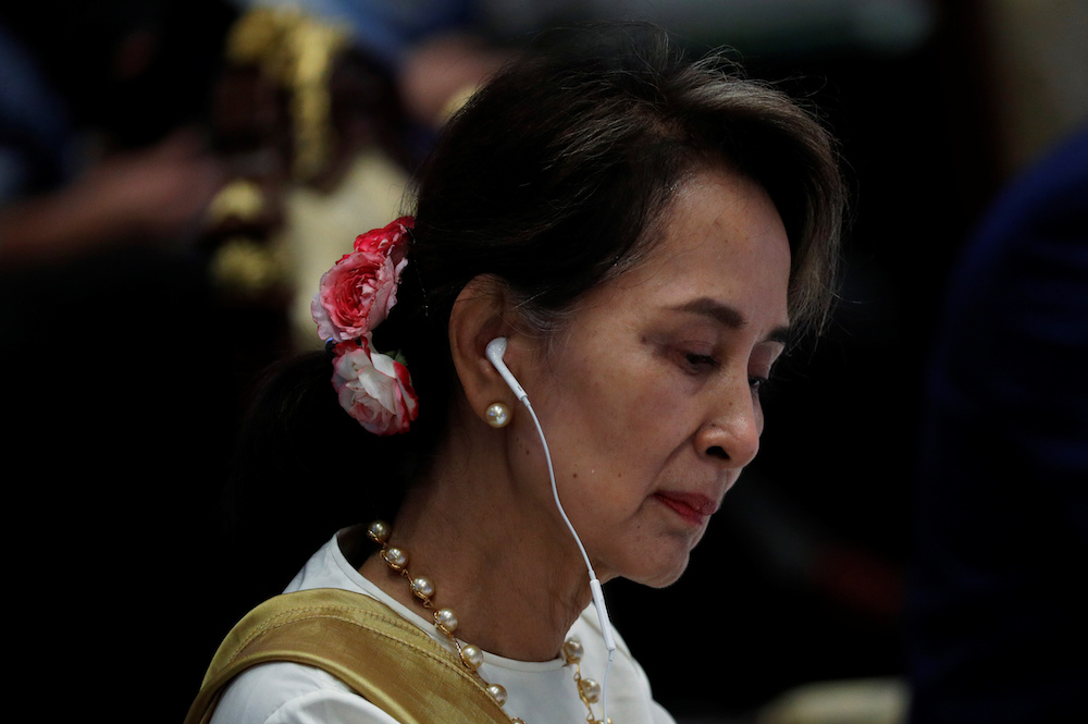 Myanmar State Counsellor Aung San Suu Kyi arrives for a plenary session during the 34th Asean Summit in Bangkok, Thailand, June 22, 2019. u00e2u20acu201d Reuters pic