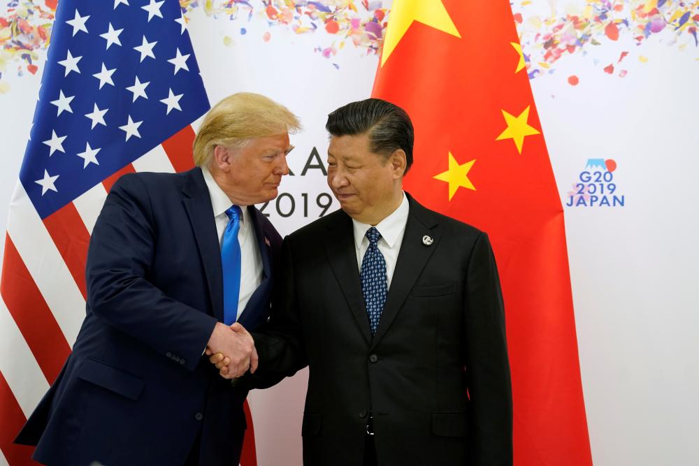 US President Donald Trump shakes hands with China's President Xi Jinping before the G20 leaders summit in Osaka, Japan, June 29, 2019. u00e2u20acu2022 Reuters pic