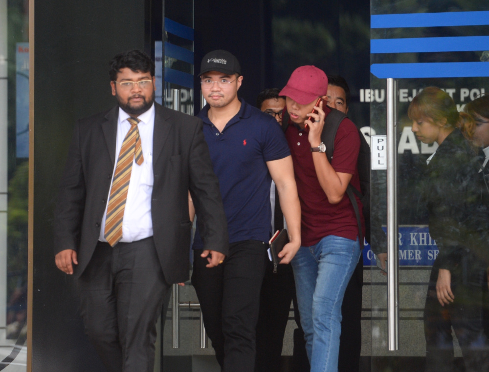 Haziq Abdullah Abdul Aziz is pictured leaving Dang Wangi police station in Kuala Lumpur June 15, 2019.