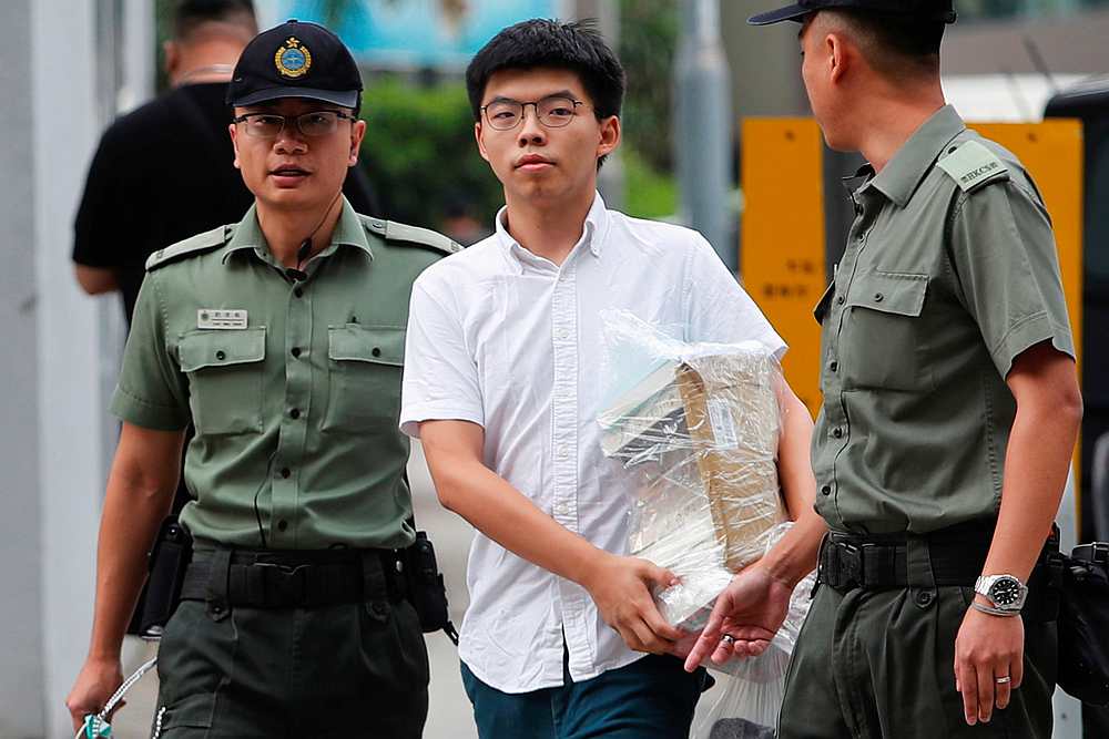 Former student leader Joshua Wong walks out from prison after being jailed for his role in the Occupy Central movement, also known as 'Umbrella Movement,' in Hong Kong June 17, 2019. u00e2u20acu201d Reuters pic