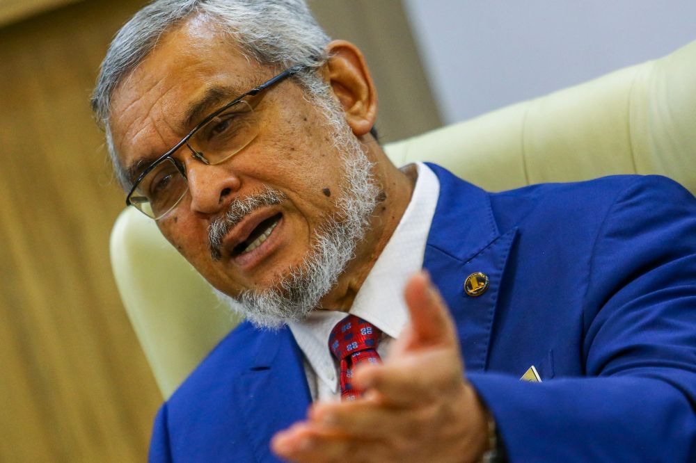 Federal Territories Minister Khalid Abdul Samad speaks during a press conference at Yayasan Wilayah Persekutuan, Kuala Lumpur June 11, 2019. u00e2u20acu201d Picture by Hari Anggara