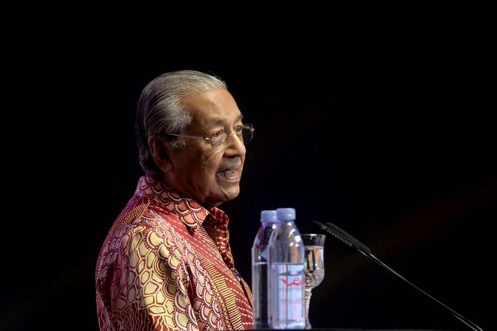 Prime Minister Tun Dr Mahathir Mohamad delivers his speech at the 'My Voice, My Nation' event in Kuala Lumpur June 26, 2019. u00e2u20acu201d Picture by Mukhriz Hazim