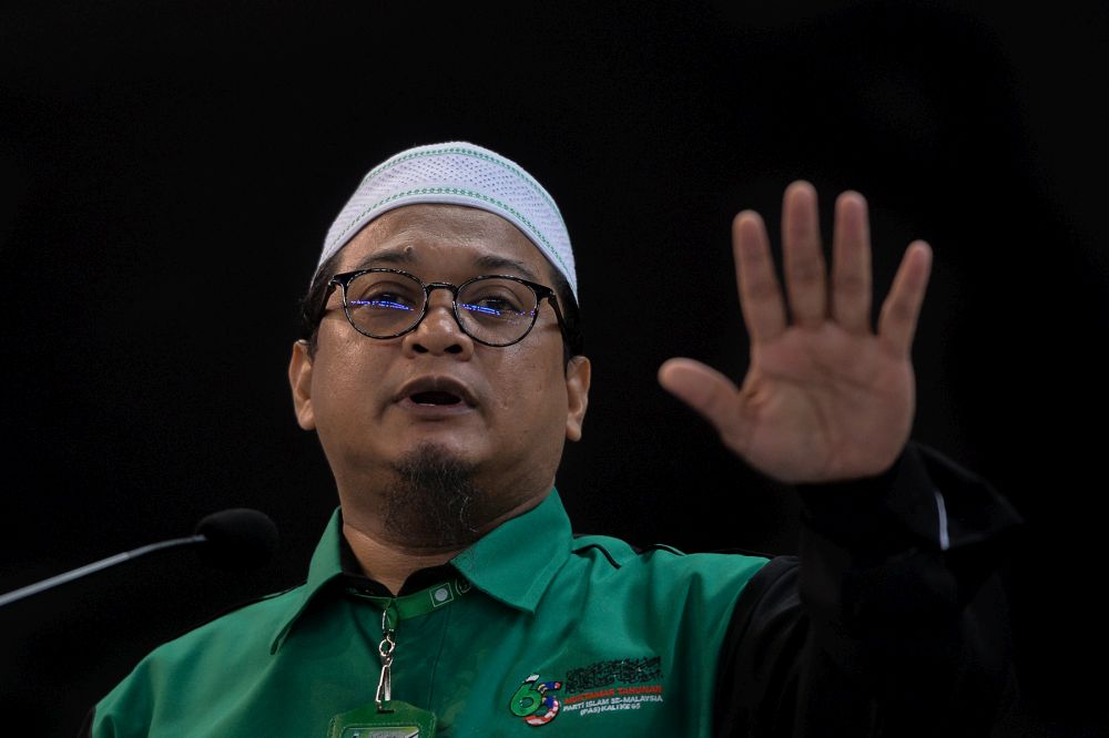 PAS information chief Nasrudin Hassan Tantawi speaks during Muktamar 2019 in Kuantan June 23, 2019.  u00e2u20acu201d Picture by Mukhriz Hazim