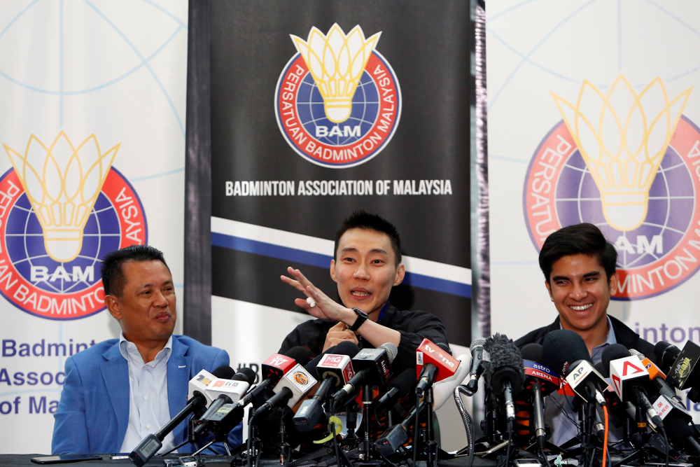Malaysiau00e2u20acu2122s badminton player Datuk Lee Chong Wei speaks during a news conference to announce his retirement in Putrajaya June 13, 2019. u00e2u20acu201d Reuters pic