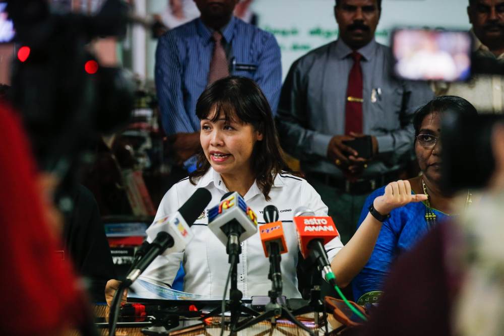 Deputy Minister of Education Teo Nie Ching speaks during her visit at SJK (T) Permatang Tinggi in Nibong Tebal June 25, 2019. u00e2u20acu2022 Picture by Sayuti Zainudin