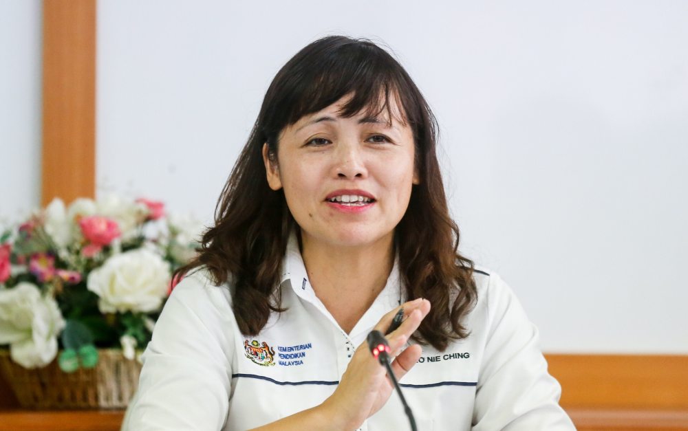 Deputy Minister of Education Teo Nie Ching speaks during her visit at SJK (T) Permatang Tinggi in Nibong Tebal June 25, 2019. u00e2u20acu2022 Picture by Sayuti Zainudin