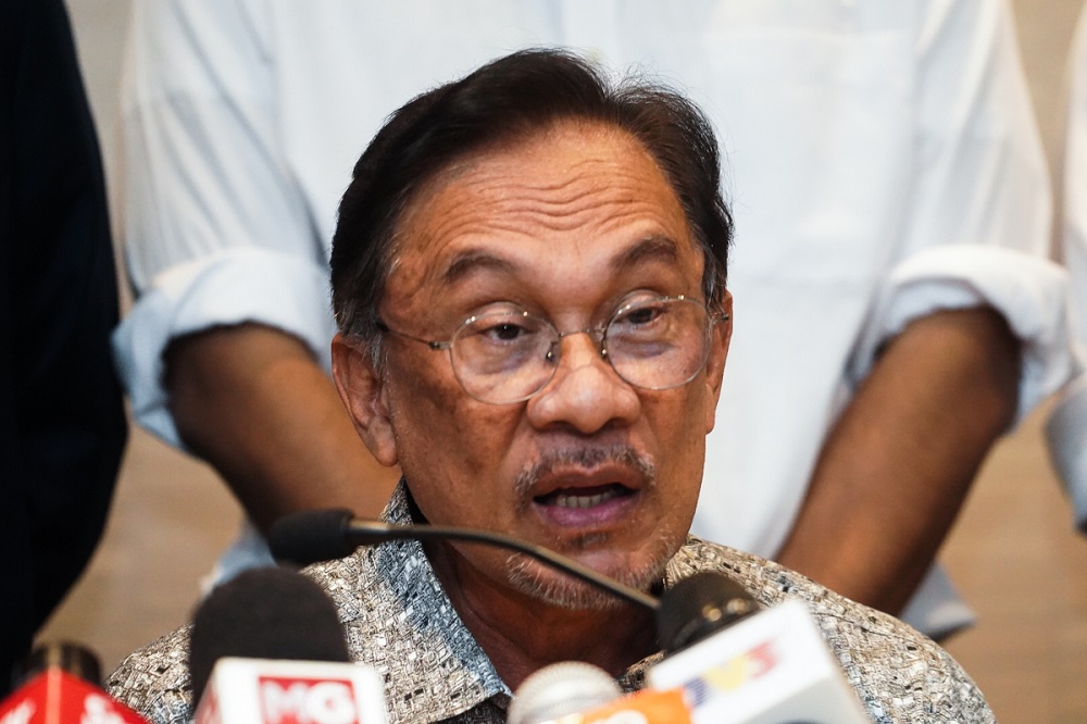 PKR president Datuk Seri Anwar Ibrahim speaks during a press conference at the party headquarters in Petaling Jaya June 23, 2019. u00e2u20acu201d Picture by Ahmad Zamzahuri