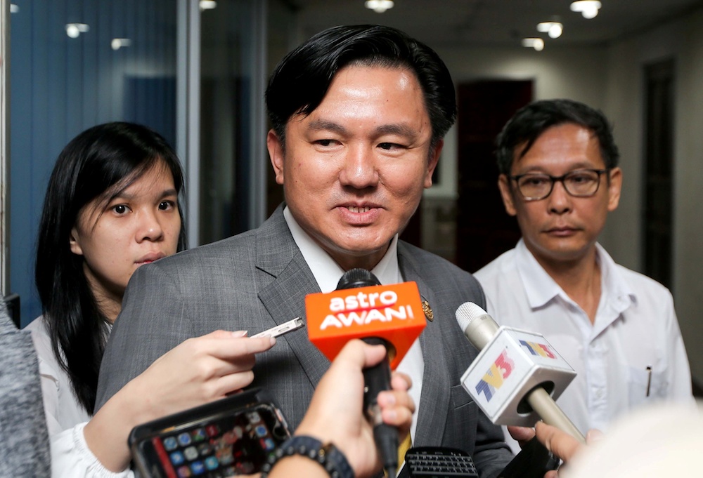 Perak executive councillor Paul Yong speaks to reporters at his office at the State Secretariat Building in Ipoh July 12, 2019. u00e2u20acu201d Picture by Farhan Najib
