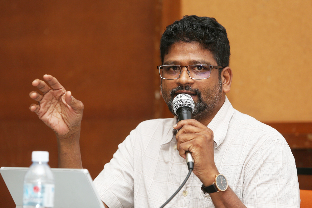 Sevan Doraisamy speaks at a forum by Suaram and EDICT (Eliminating Death and Abuse in Custody Together) on police responsibility and how IPCMC can help strengthen the police force July 16, 2019. u00e2u20acu201d Picture by Choo Choy May