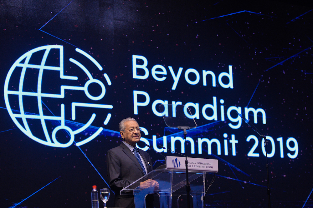 Prime Minister Tun Dr Mahathir Mohamad addresses the u00e2u20acu02dcBeyond Paradigm Summit 2019u00e2u20acu2122 in Kuala Lumpur July 17, 2019. u00e2u20acu201d Picture by Mukhriz Hazim