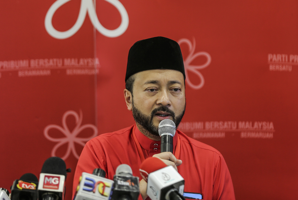 Parti Pribumi Bersatu Malaysia (PPBM) deputy president Datuk Seri Mukhriz Mahathir speaks during Bersatu special assembly, at Malaysia Exposition Park Serdang (MAEPS), Serdang July 20, 2019. u00e2u20acu201d Picture by Firdaus Latif