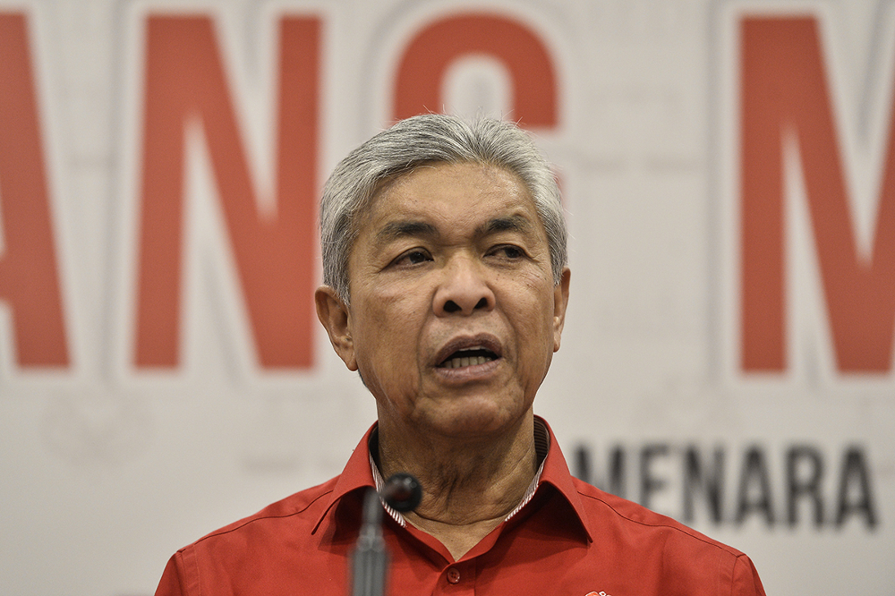 Umno president Datuk Seri Dr Zahid Hamidi speaks during Umno Supreme Council meeting at Putra World Trade Centre (PWTC) July 24, 2019. u00e2u20acu201d Picture by Miera Zulyana