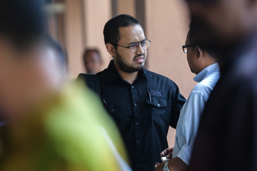 PKR Perak chief Farhash Wafa Salvador Rizal Mubarak is pictured at the partyu00e2u20acu2122s headquarters in Petaling Jaya July 23, 2019. u00e2u20acu2022 Picture by Ahmad Zamzahuri