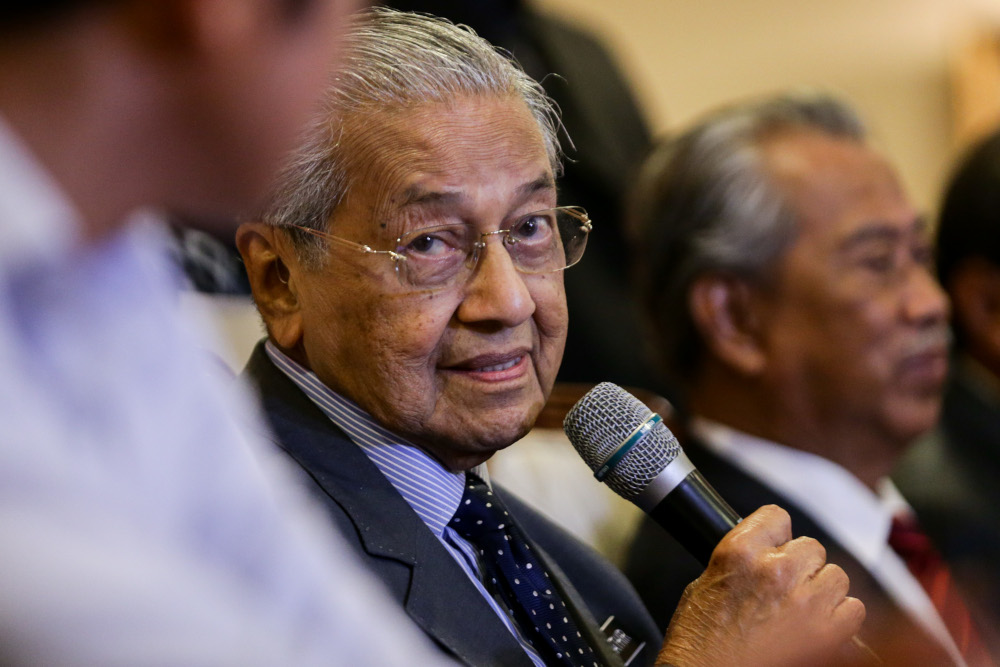 Tun Dr Mahathir during a Bersatu press conference in Perdana Leadership Foundation in Putrajaya July 15, 2019. u00e2u20acu201d Picture by Ahmad Zamzahurin