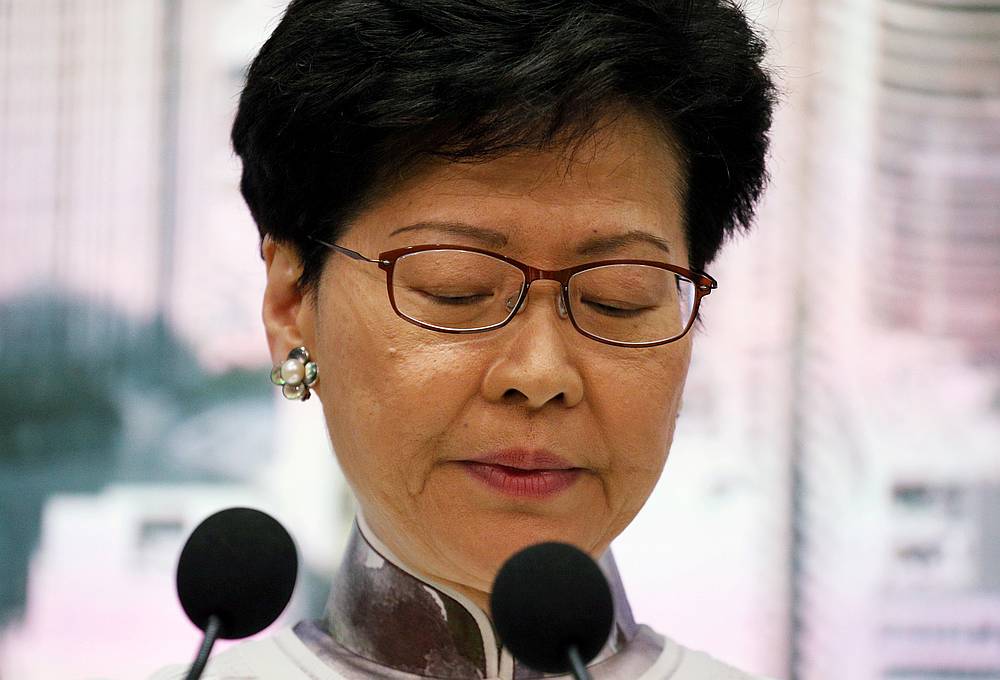 Hong Kong Chief Executive Carrie Lam during a news conference in Hong Kong June 15, 2019. u00e2u20acu201d Reuters pic