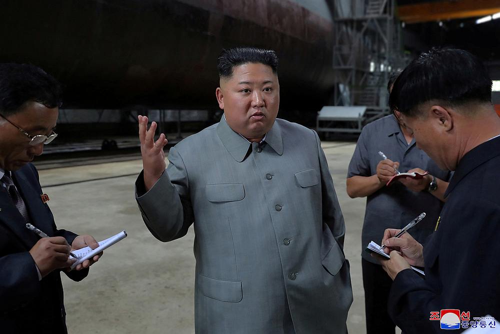 North Korean leader Kim Jong-un visits a submarine factory in an undisclosed location July 23, 2019. u00e2u20acu201d KCNA pic via Reuters