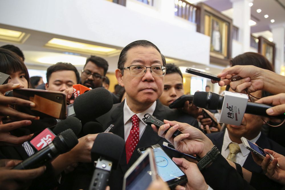Finance Minister Lim Guan Eng speaks to reporters at Parliament in Kuala Lumpur July 11, 2019. u00e2u20acu201d Picture by Yusof Mat Isa
