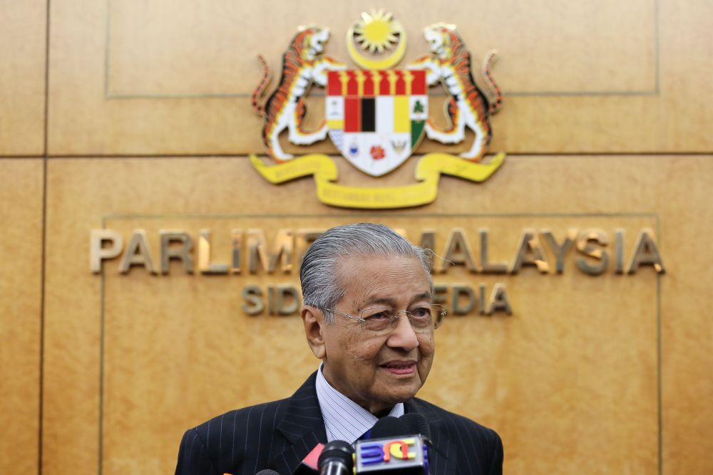 Prime Minister Tun Dr Mahathir Mohamad speaks during a press conference at the Parliament lobby in Kuala Lumpur July 11, 2019. u00e2u20acu201d Picture by Yusof Mat Isann