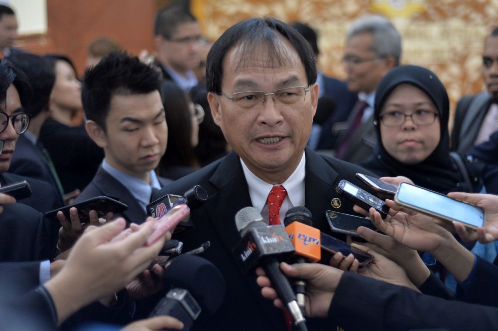 Works Minister Baru Bian speaks to the reporters at Parliament in Kuala Lumpur July 2, 2019. u00e2u20acu2022 Picture by Mukhriz Hazim s