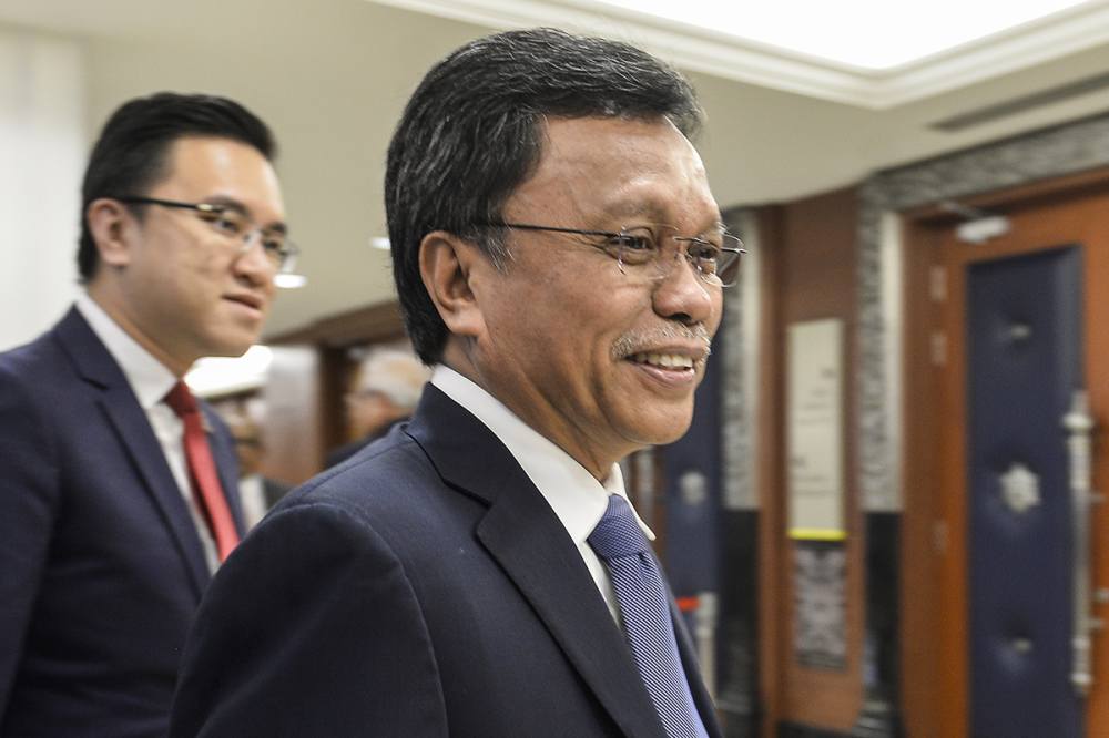 Sabah Chief Minister Datuk Seri Mohd Shafie Apdal speaks to reporters at Parliament in Kuala Lumpur July 16, 2019. u00e2u20acu2022 Picture by Miera Zulyana