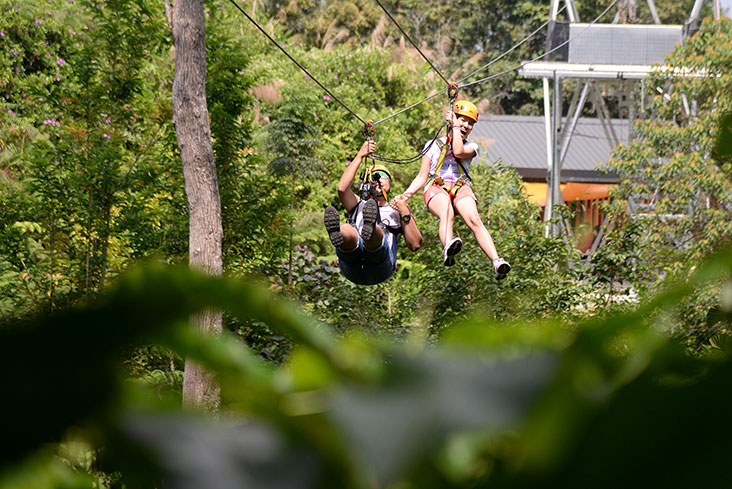 第一关的双索道也被成为“蜜月线”是因为可以两个人手牵手一起滑。-Steven KE Ooi摄-