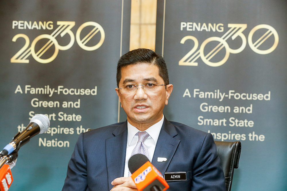 Minister of Economic Affair Datuk Seri Azmin Ali speaks to the media before the start of the 12th Malaysian Plan in Jen Hotel, Georgetown August 2, 2019. u00e2u20acu201d Picture by Sayuti Zainudin