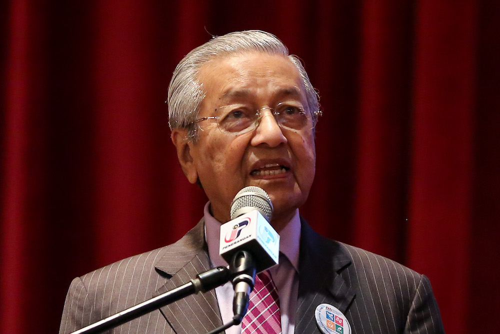 Prime Minister Tun Dr Mahathir Mohamad delivers his speech during the national civics education launch in Putrajaya August 13, 2019. u00e2u20acu201d Picture by Yusof Mat Isa
