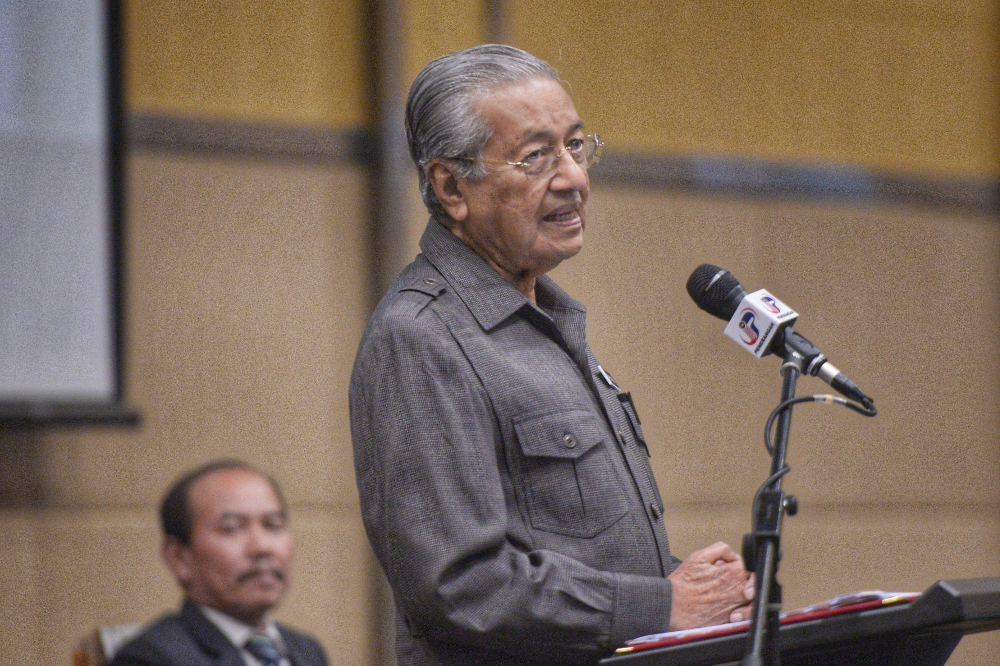 Prime Minister Tun Dr Mahathir Mohamad speaks during a meeting with government officers in Putrajaya August 22, 2019. u00e2u20acu201d Picture by Shafwan Zaidon