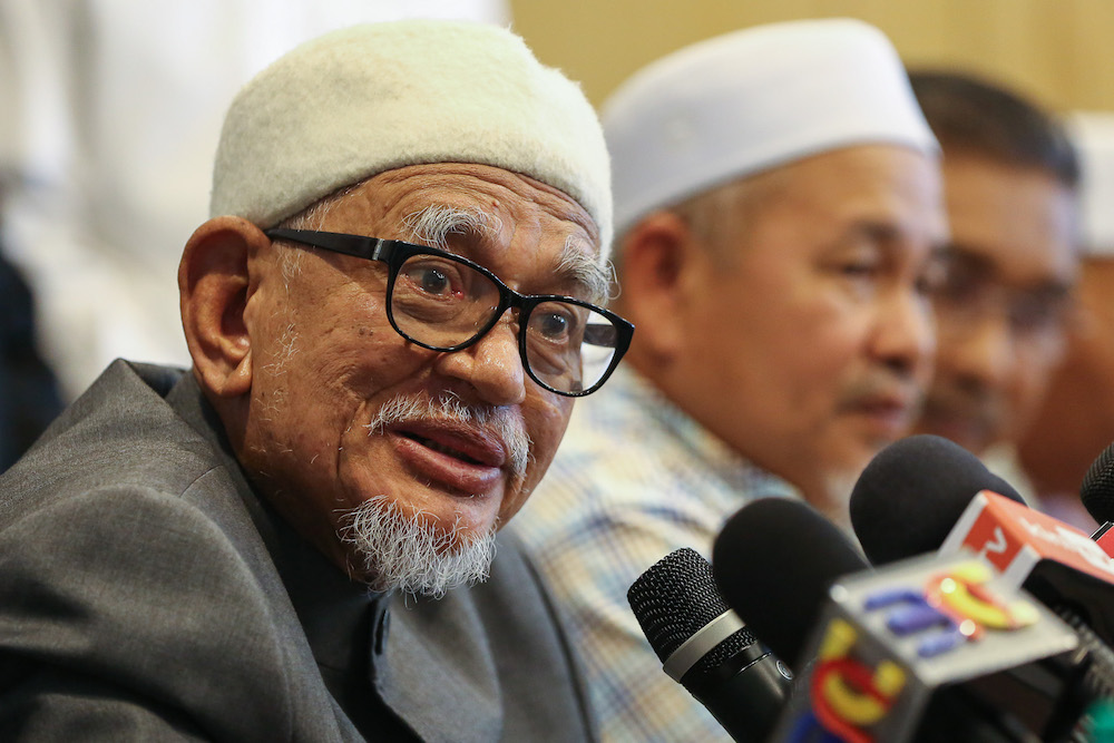 PAS president Datuk Seri Abdul Hadi Awang speaks during a press conference in Putrajaya August 26, 2019. u00e2u20acu201d Picture by Yusof Mat Isa