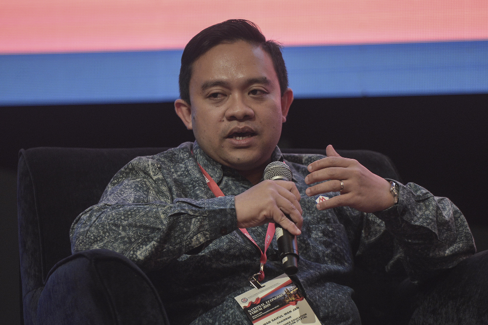 National Higher Education Fund Corporation (PTPTN) chairman Wan Saiful Wan Jan speaks during the National Economic Forum 2019 at Kuala Lumpur Convention Centre in Kuala Lumpur August 29, 2019. u00e2u20acu201d Picture by Shafwan Zaidon