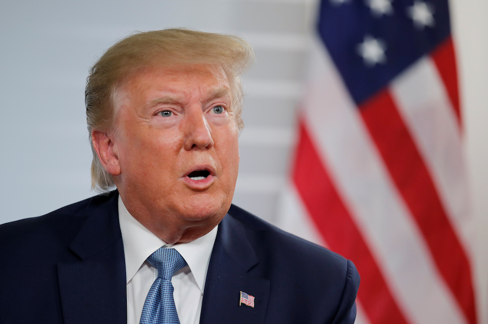 US President Donald Trump speaks as he attends a bilateral meeting with Japan's Prime Minister Shinzo Abe (not pictured) during the G7 summit in Biarritz August 25, 2019. u00e2u20acu201d Reuters pic 