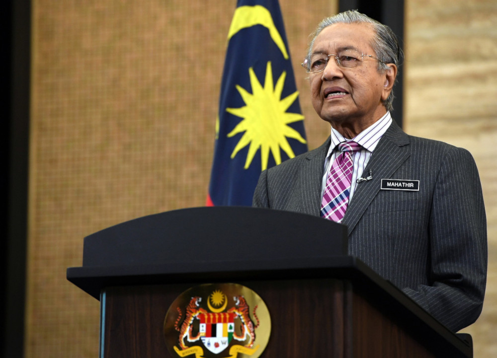 Prime Minister Tun Dr Mahathir Mohamad delivers the 2019 National Day Message at the Prime Ministeru00e2u20acu2122s Office in Putrajaya August 30, 2019. u00e2u20acu201d Bernama pic
