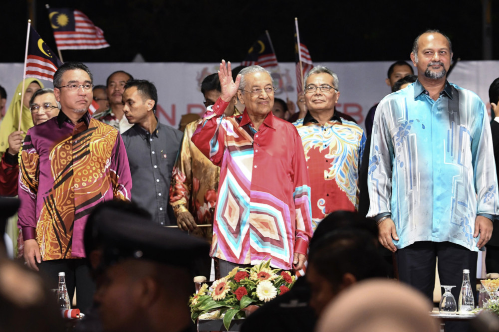 Prime Minister Tun Dr Mahathir Mohamad at the launch of the National Month and Fly the Jalur Gemilang 2019 at Dataran Pahlawan in Melaka August 3, 2019. u00e2u20acu201d Bernama pic
