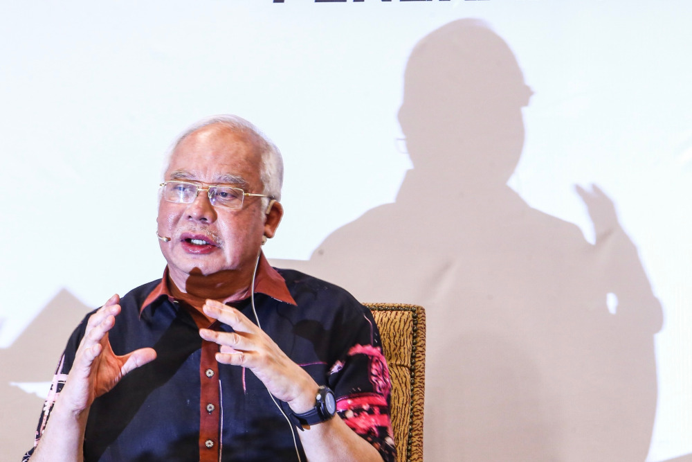 Former prime minister Datuk Seri Najib Razak speaks at a special forum called u00e2u20acu02dcHard Truth: Cash is Kingu00e2u20acu2122, at the Umno headquarters in Kuala Lumpur August 7, 2019. u00e2u20acu201d Picture by Hari Anggara 