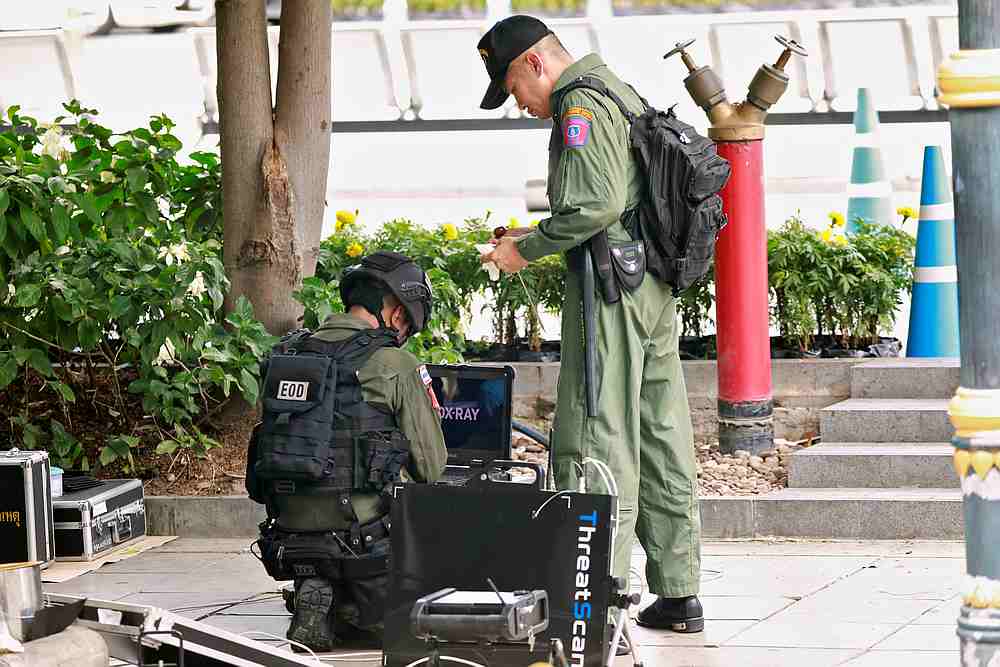 Police Explosive Ordnance Disposal (EOD) officers work following a small explosion at a site in Bangkok, Thailand, August 2, 2019. u00e2u20acu201d Reuters pic