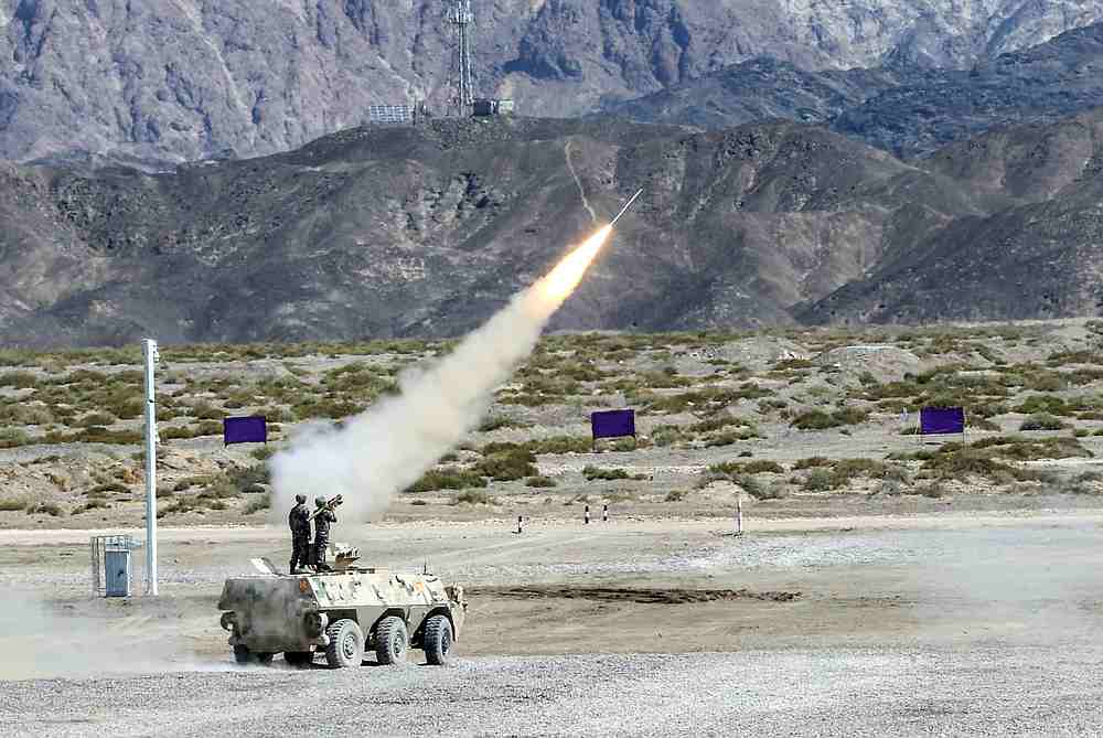 Soldiers fire a surface-to-air missile on a wheeled armoured personnel carrier as part of International Army Games 2019 hosted by the Chinese People's Liberation Army in Korla, Xinjiang, China August 3, 2018. u00e2u20acu201d Reuters pic