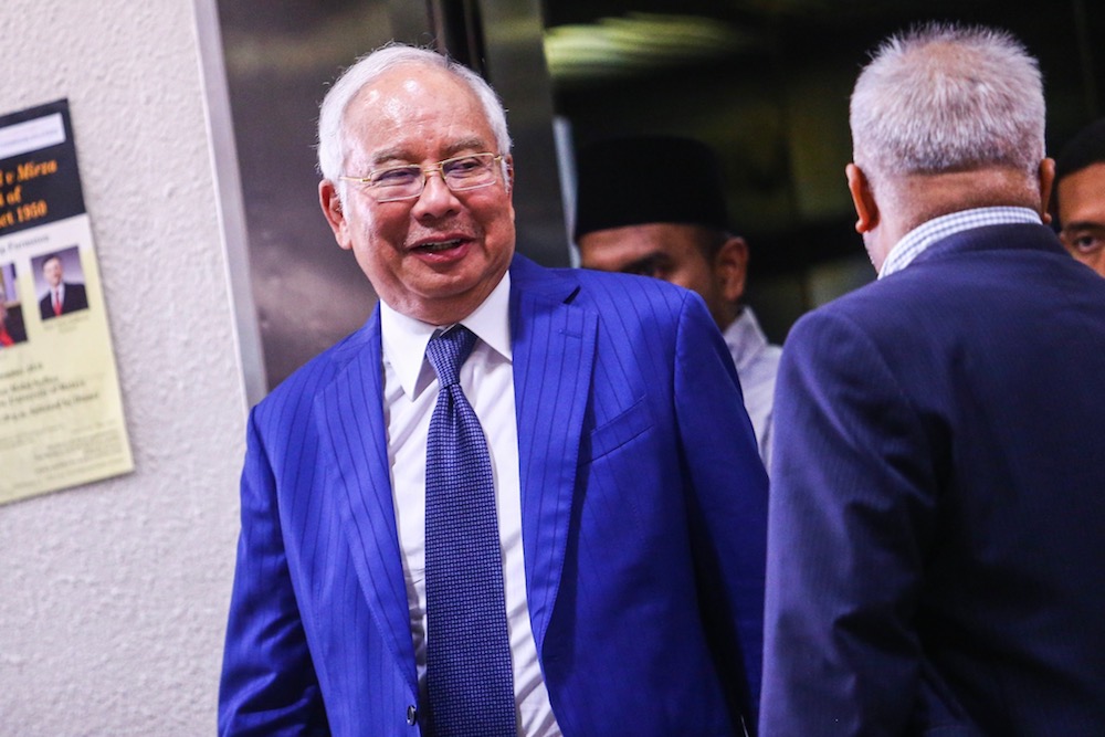 Datuk Seri Najib Razak at the Kuala Lumpur Courts Complex August 27, 2019. u00e2u20acu201d Picture by Hari Anggara