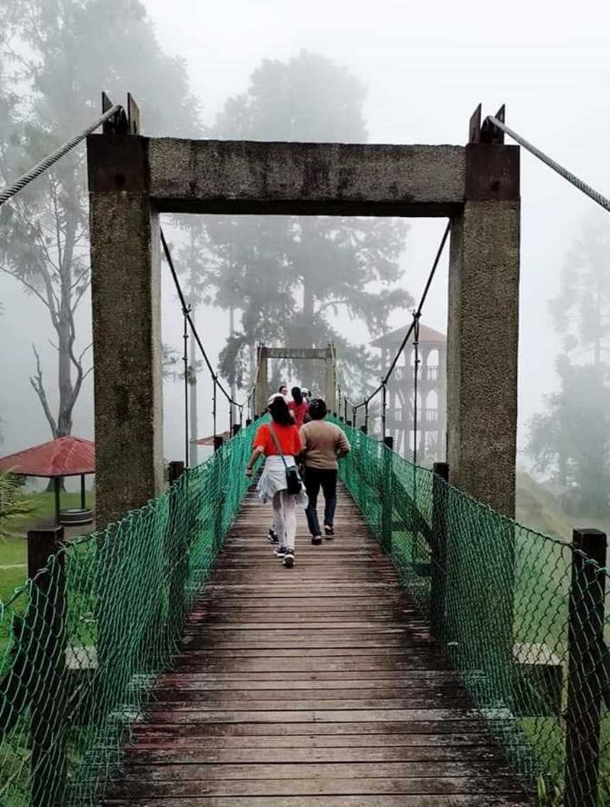 太平山上还有一处附设秋千吊桥的游乐场，适合拍照打卡和带小孩子游玩。-Helen Hng摄-