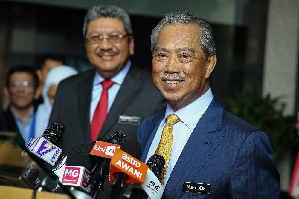 Home Minister Tan Sri Muhyiddin Yassin speaks to reporters at ministry lobby in Putrajaya September 4, 2019. u00e2u20acu201d Picture by Yusof Mat Isa