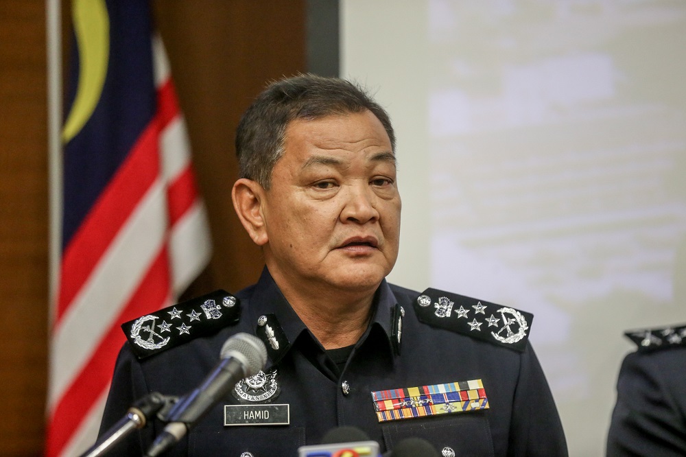Inspector-General of Police Datuk Seri Abdul Hamid Bador speaks during a press conference in Kuala Lumpur September 25, 2019. u00e2u20acu201d Picture by Firdaus Latif 