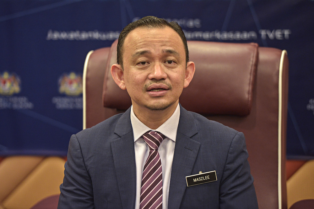 Education Minister Maszlee Malik speaks to the media during the u00e2u20acu02dcTVET Empowerment: Industry Dialogueu00e2u20acu2122 in Putrajaya September 26, 2019. u00e2u20acu201d Picture by Shafwan Zaidon