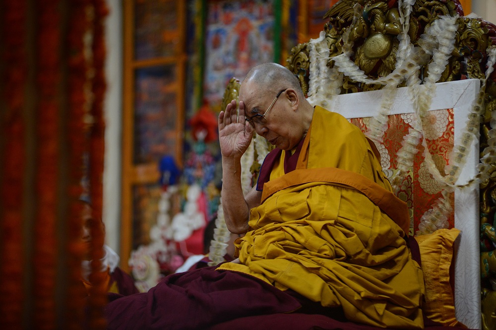 Tibetan spiritual leader the Dalai Lama prays during a long-life prayer offering dedicated to him at Tsuglagkhang Temple in McLeod Ganj, India September 13, 2019. u00e2u20acu201d AFP pic  