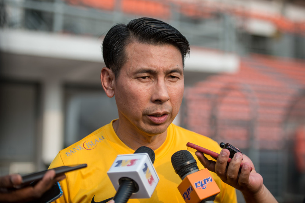 National head coach Tan Cheng Hoe speaks to the media during a training session for Harimau Malaya in preparation for the Group G second round World Cup 2022/Asia Cup 2023 qualifier September 5, 2019. u00e2u20acu201d Bernama pic 