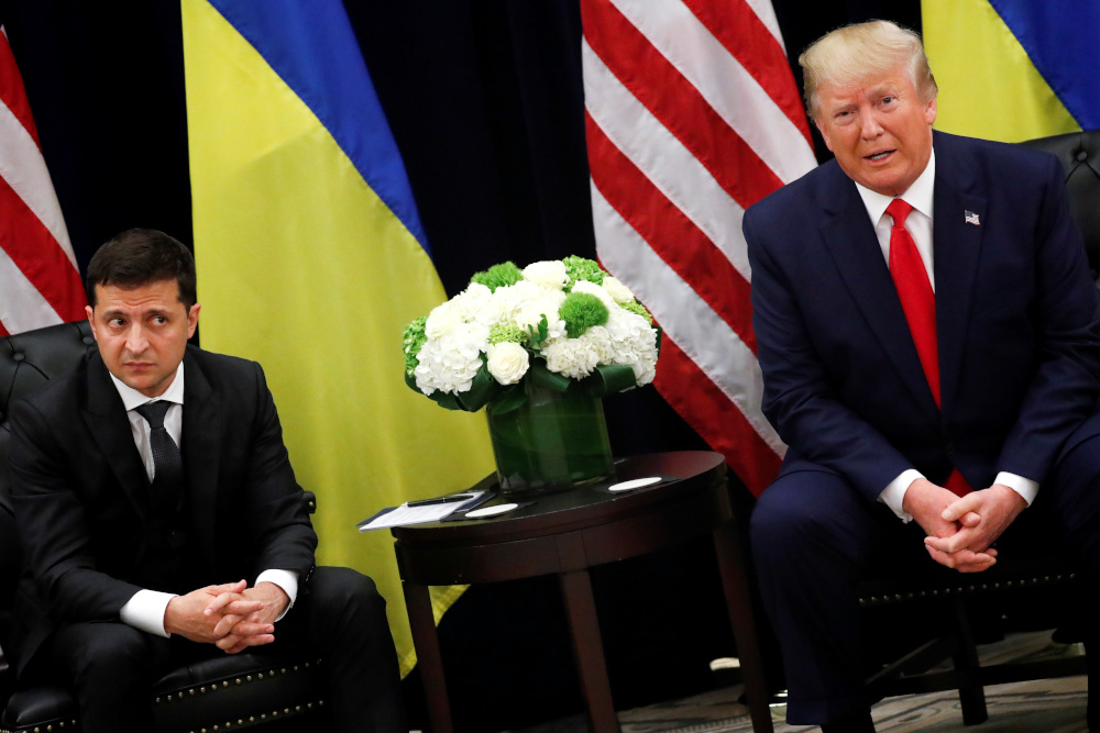 Ukraineu00e2u20acu2122s President Volodymyr Zelenskiy listens during a bilateral meeting with US President Donald Trump on the sidelines of the 74th session of the United Nations General Assembly in New York City, September 25, 2019. u00e2u20acu201d Reuters pic