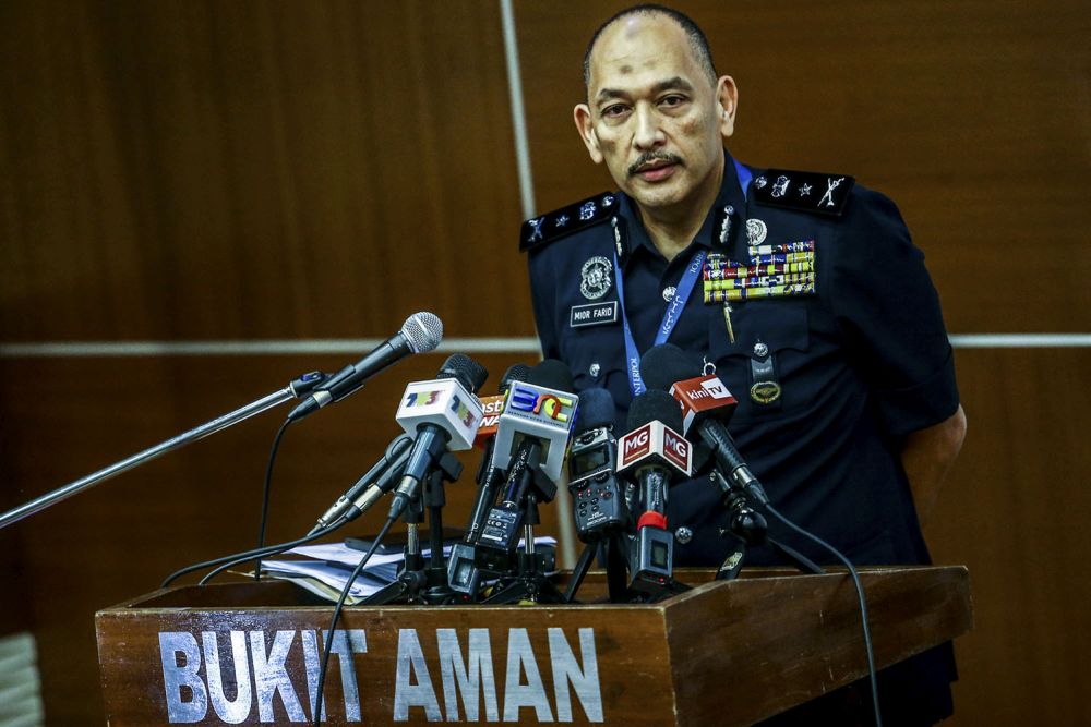 DO NOT USE Senior Assistant Commissioner Mior Faridalathrash Wahid speaks during a press conference at the Bukit Aman police headquarters in Kuala Lumpur September 26, 2019. u00e2u20acu201d Picture by Hari Anggara