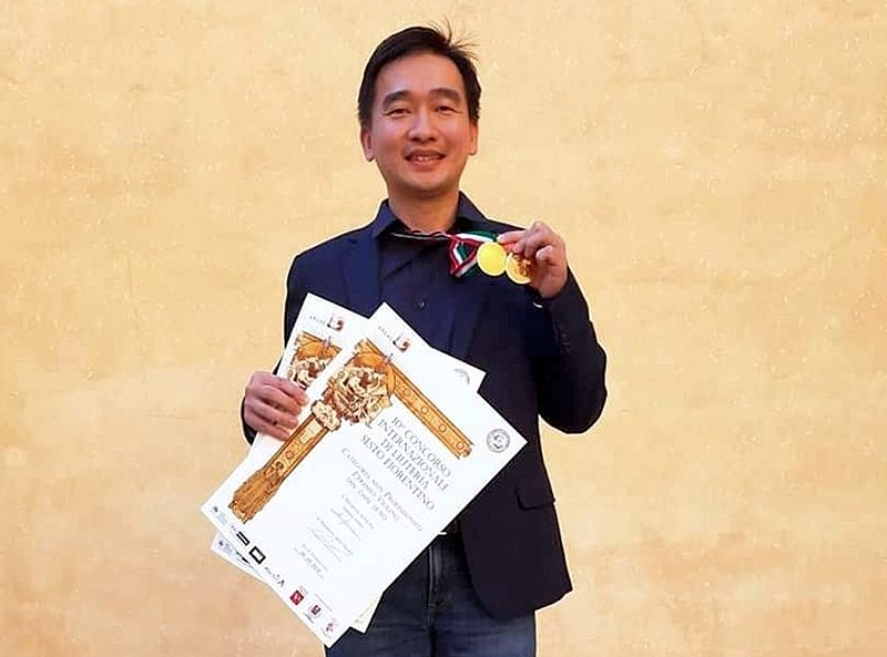 Tan Chin Seng bagged two top prizes for his handcrafted violin and viola. u00e2u20acu201d Picture courtesy of Tan Chin Seng