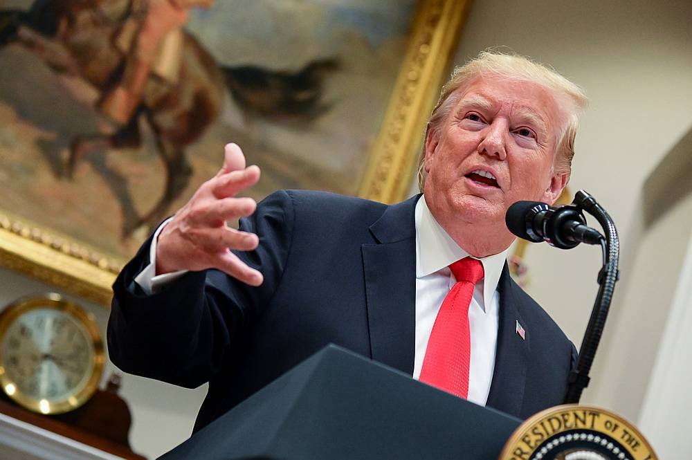 US President Donald Trump making announcements in the Roosevelt Room of the White House in Washington September 4, 2019. u00e2u20acu201d Reuters pic